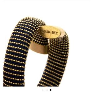 Carolina Bucci Woven Cuff Bracelet Gold Plated Accent Bangle